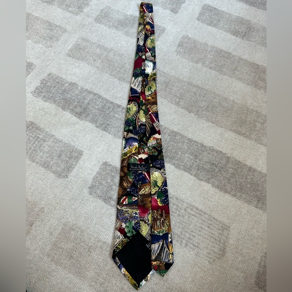 Vintage 1993 Nicole Miller Wine Silk Tie - Picture 3 of 6